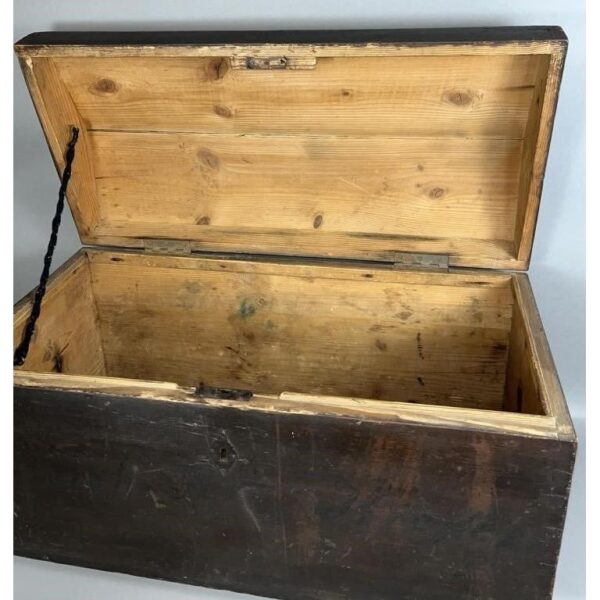 Antique Immigrant's Chest Dovetail Design Vintage Storage Trunk - Image 2