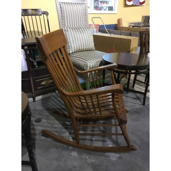 Vintage Bent Wood Rocking Chair Antique Style Storage Seating - Image 2