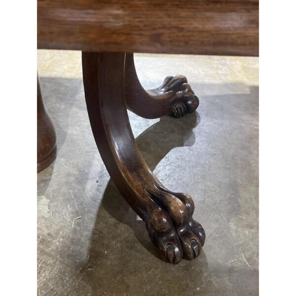 Vintage Paw Floor Table with Expanding Leaves and Elegant Design - Image 2