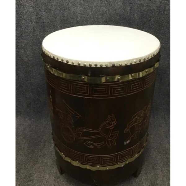 Vintage 1950s Oriental Drum Table Round Side Accent Piece - Image 2