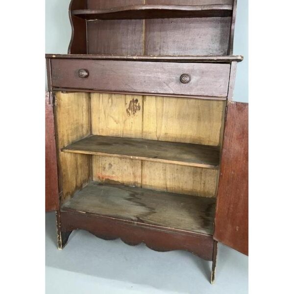 Vintage Child's Pewter Hutch Cupboard Antique Open Display Storage - Image 2