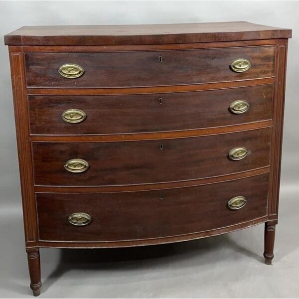 Vintage Bow Front Chest of Drawers Cherry Antique Cabinet