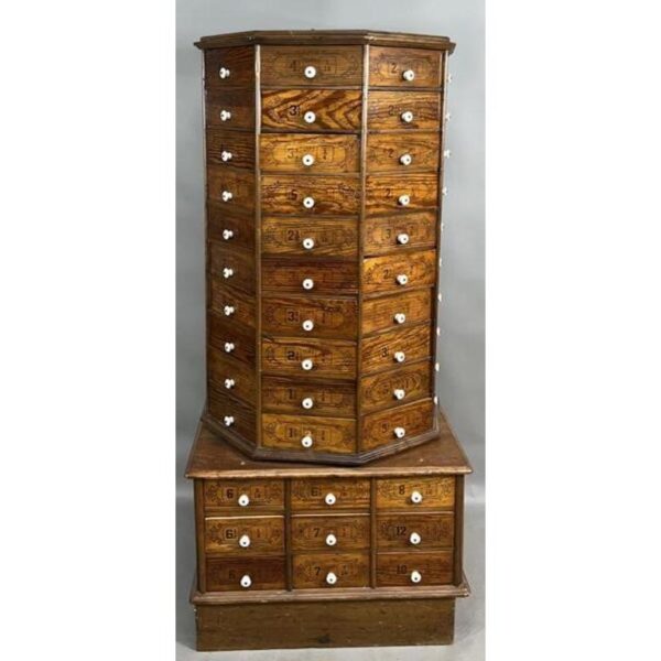 Antique Hardware Cabinet with 80 Drawers Vintage Storage Collector's Item