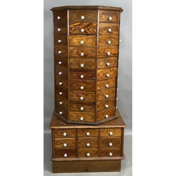 Antique Hardware Cabinet with 80 Drawers Vintage Storage Collector's Item - Image 2