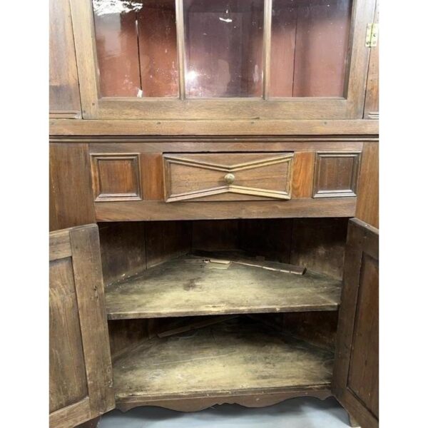 Vintage Walnut Corner Cupboard Cabinet Storage Antique Furniture - Image 5