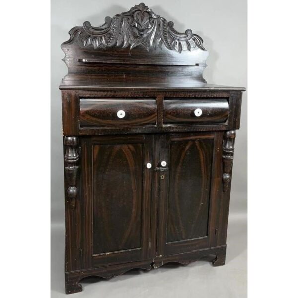 Vintage Carved Jelly Cupboard with Shelf and Drawers