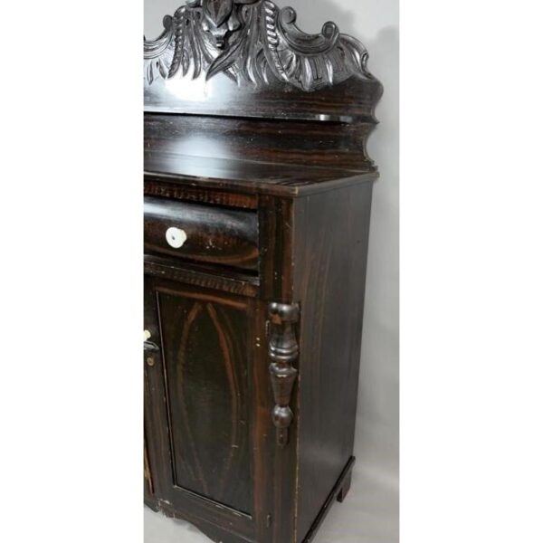 Vintage Carved Jelly Cupboard with Shelf and Drawers - Image 4