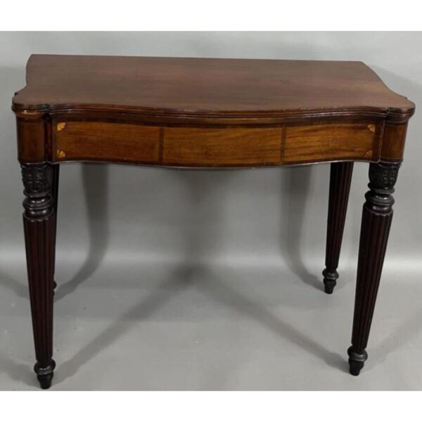 Antique Inlaid Flip Top Card Table Mahogany Ca. 1820