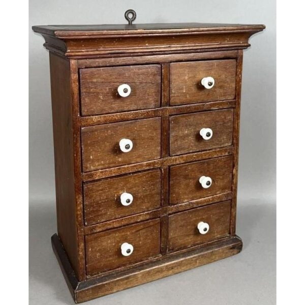 Vintage Mahogany Spice Cabinet 8 Drawer Antique Storage Unit