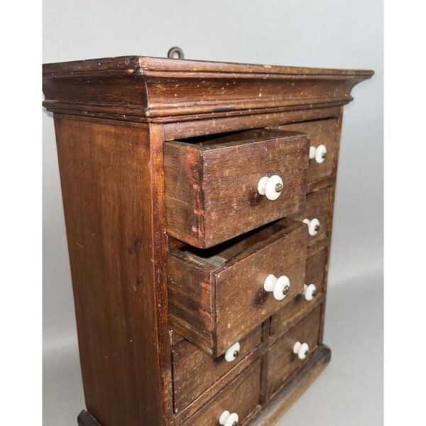 Vintage Mahogany Spice Cabinet 8 Drawer Antique Storage Unit - Image 2