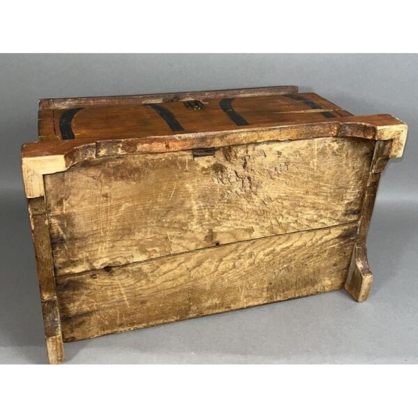 Antique Miniature Dovetail Dower Chest with Decorative Paint - Image 4