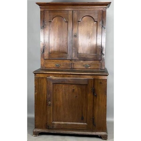 Antique Walnut Cupboard Cabinet with Drawers and Doors - Image 2