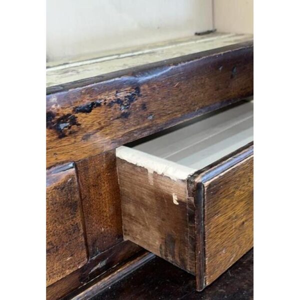 Antique Walnut Cupboard Cabinet with Drawers and Doors - Image 5