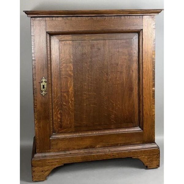 Antique Oak Spice Cabinet with Raised Panel Door and Drawers