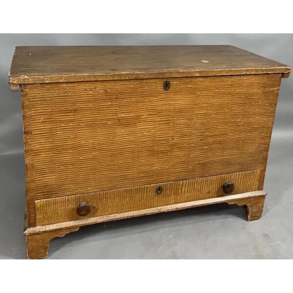 Grain Decorated Antique Blanket Chest Trunk Storage