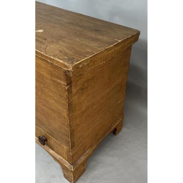 Grain Decorated Antique Blanket Chest Trunk Storage - Image 4