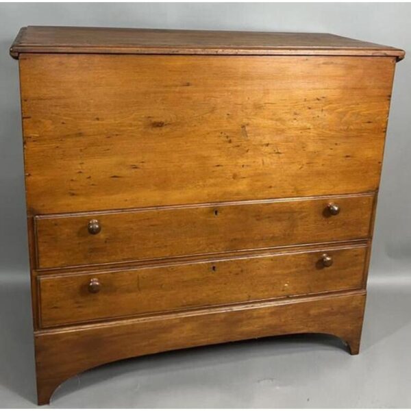 New England Antique Pine Blanket Chest with Drawers - Image 2