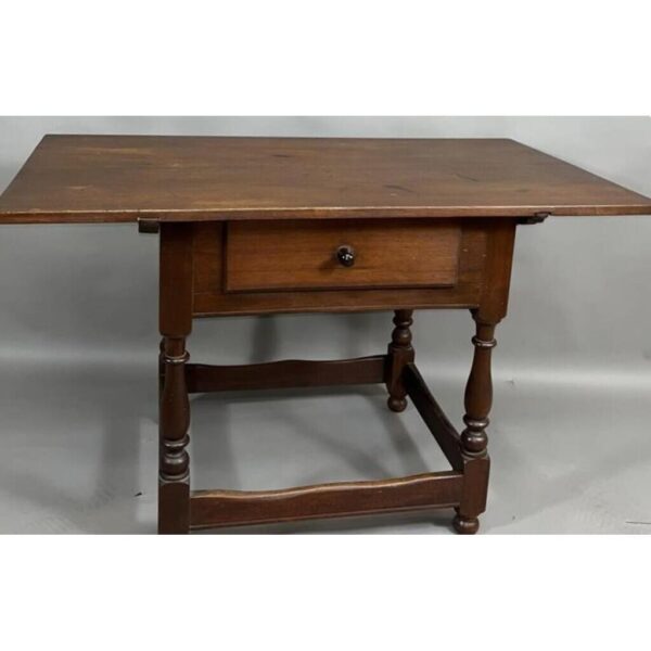 Vintage Walnut Tavern Table with Drawer, Rectangular Top, Antique Style