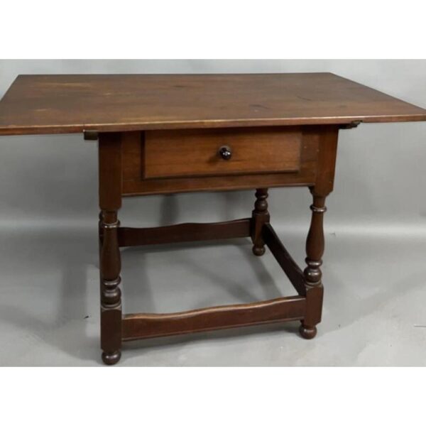 Vintage Walnut Tavern Table with Drawer, Rectangular Top, Antique Style - Image 2