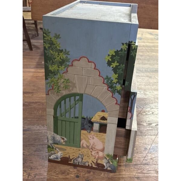 Vintage Folk Art Hand Painted Drawer Chest Storage - Image 3