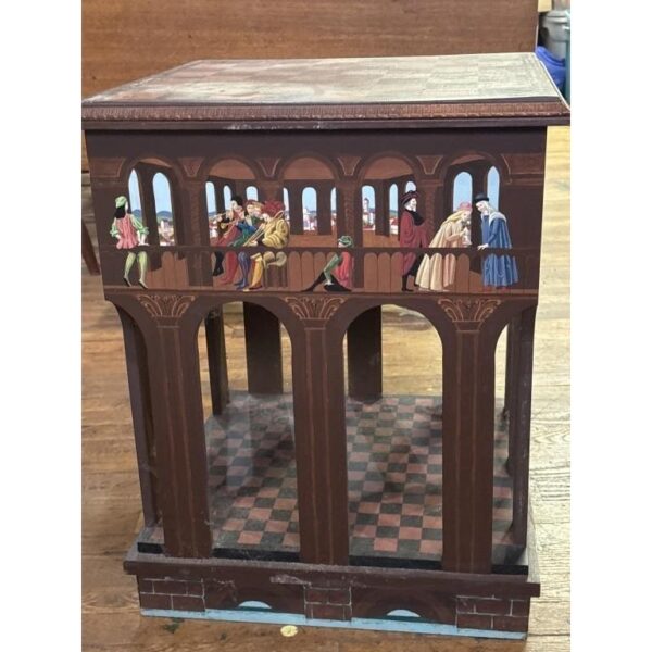 Folk Art Vintage Hand Painted Medieval Chess Table Accent Piece - Image 2