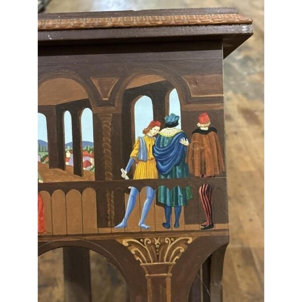 Folk Art Vintage Hand Painted Medieval Chess Table Accent Piece - Image 7