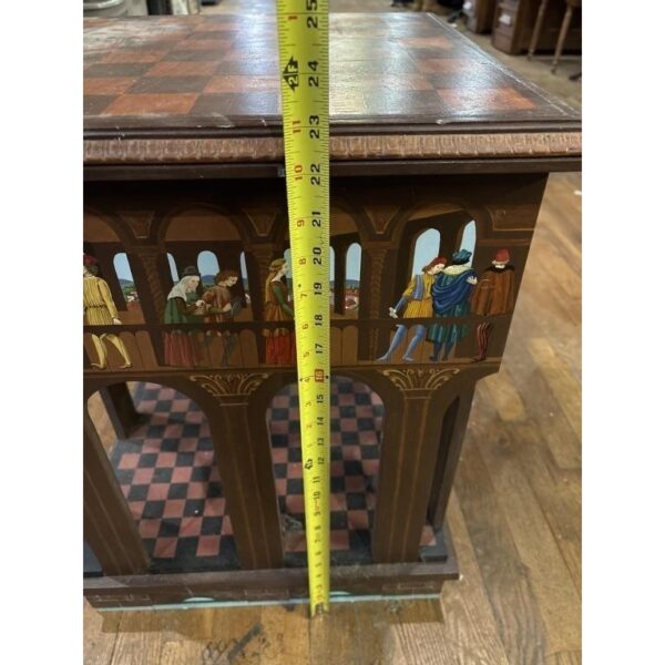 Folk Art Vintage Hand Painted Medieval Chess Table Accent Piece - Image 9