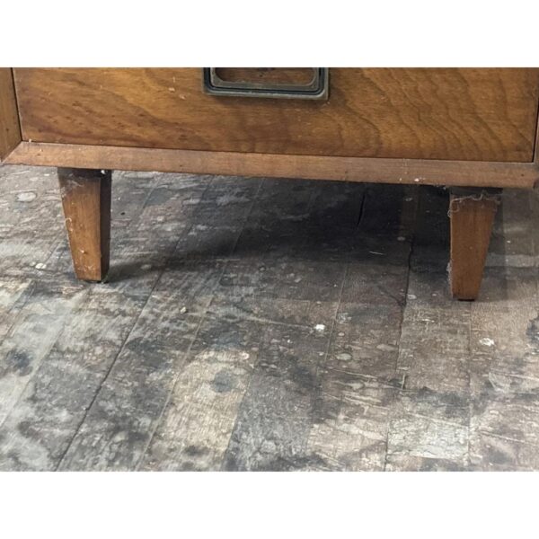 Vintage Walnut Three Drawer Nightstand Side Table Chest - Image 3